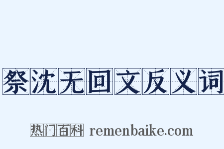 祭沈无回文反义词是什么意思的图片